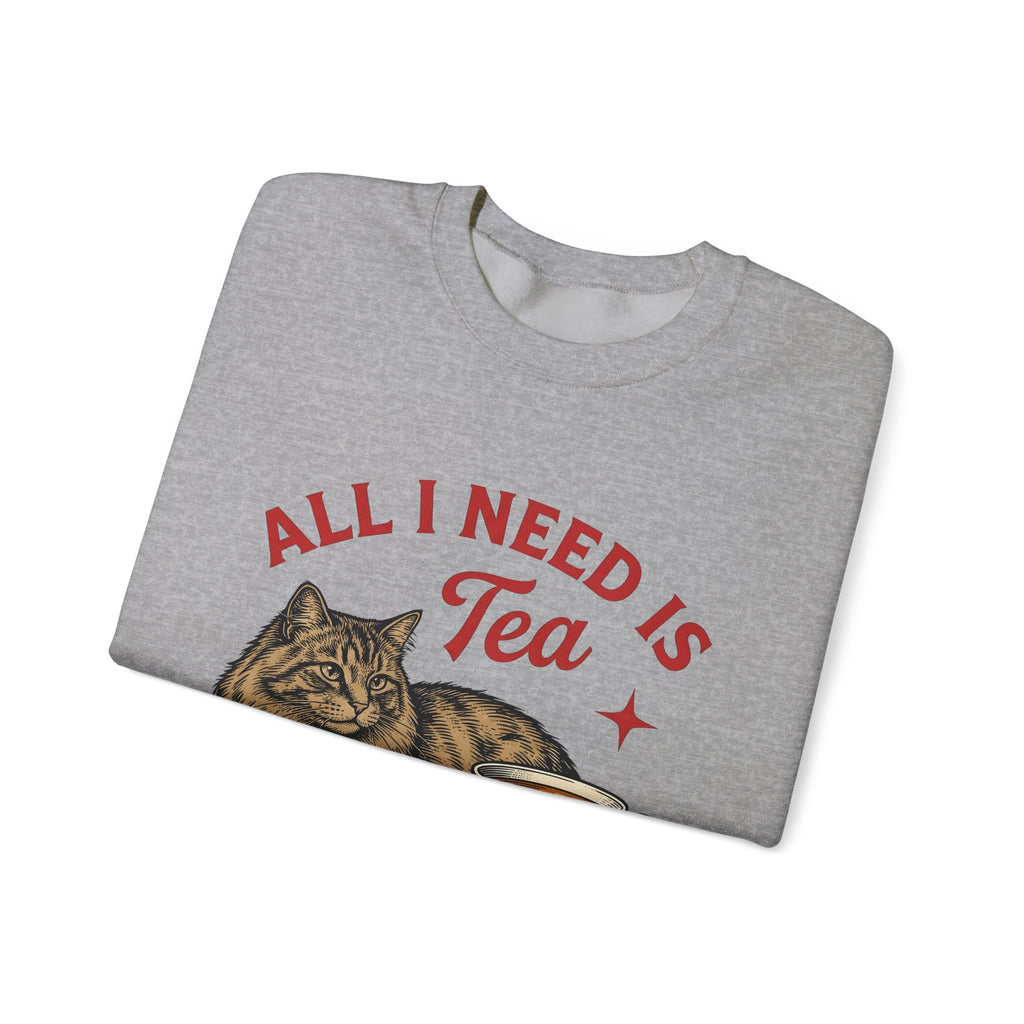 Cat Tea Cup Sweatshirt Cat Tea Gift Women Vintage Sweatshirt Kitty Sweatshirt Feline Fan Retro Sweatshirt Tea Infusion Graphic Hand Drawn Star Sweatshirt