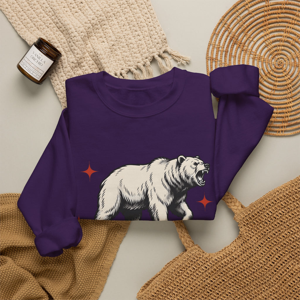 Grizzly Bear Sweatshirt Bear Animal Gift Women Vintage Sweatshirt Ursa Sweatshirt Bear Fan Grizzly Graphic Retro Star Sweatshirt