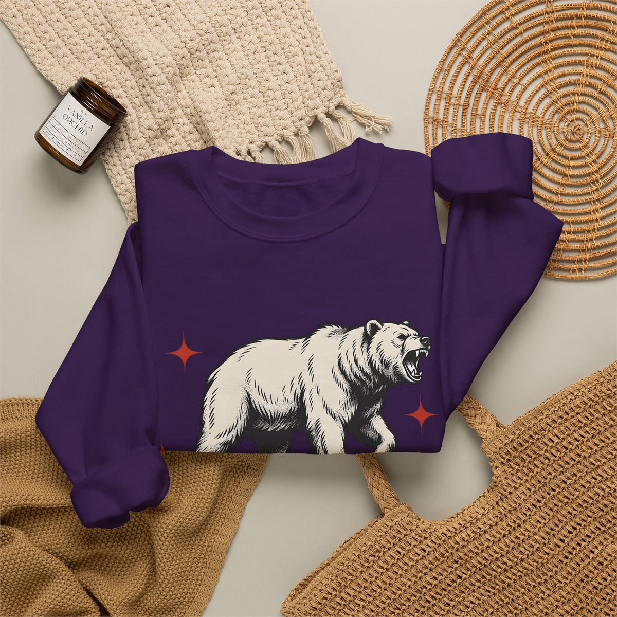 Grizzly Bear Sweatshirt Bear Animal Gift Women Vintage Sweatshirt Ursa Sweatshirt Bear Fan Grizzly Graphic Retro Star Sweatshirt