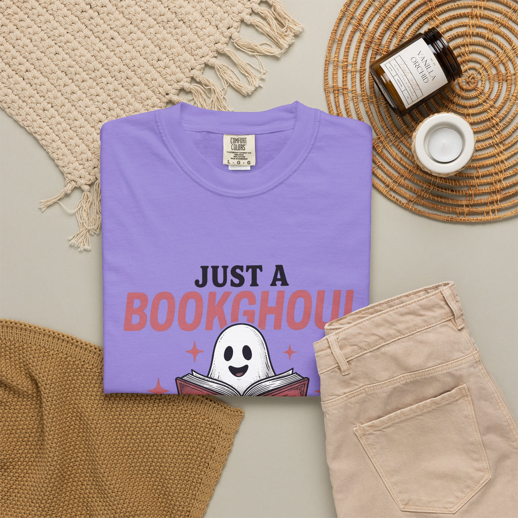 Phantom Reading Book T-Shirt Halloween Reader Gift Women Illustration T-Shirt Bookworm T-Shirt Spooky Fan Ghostly T-Shirt Book Graphic Sketch