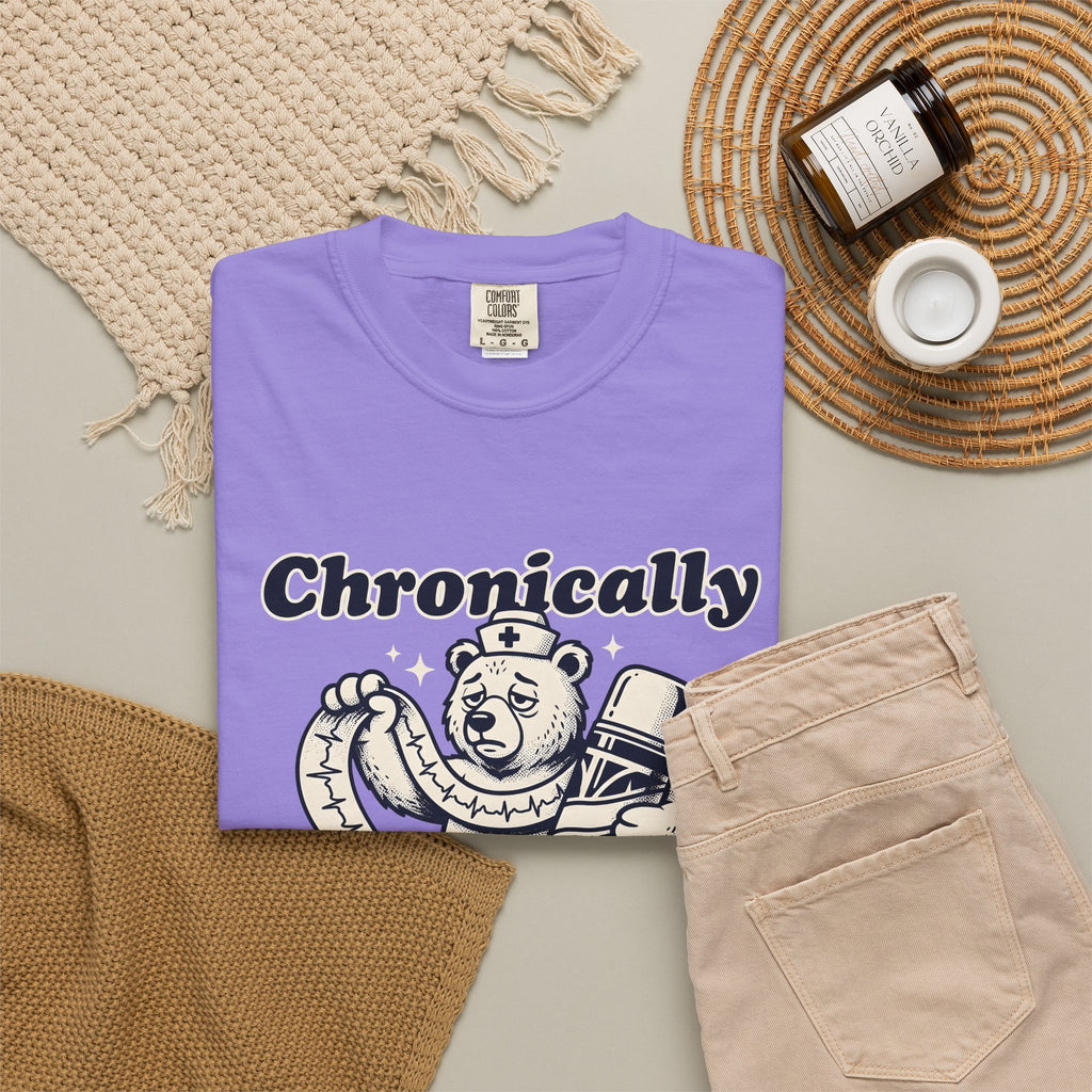 Nurse Bear T-Shirt Nurses Humor Gift Women Vintage T-Shirt Teddy Bear T-Shirt Nursing Enthusiast Retro T-Shirt Funny Graphic Hand Drawn Coffee T-Shirt