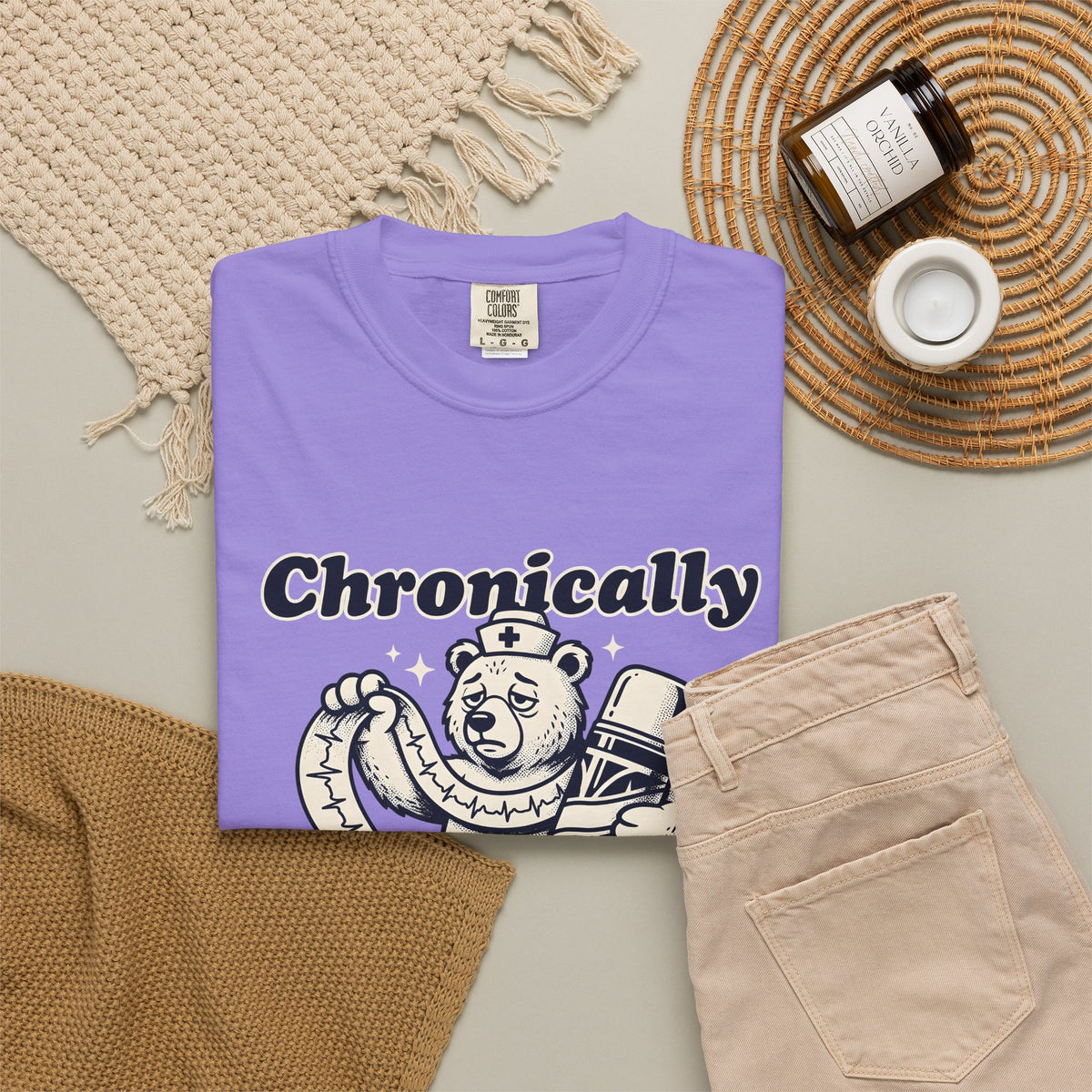 Nurse Bear T-Shirt Nurses Humor Gift Women Vintage T-Shirt Teddy Bear T-Shirt Nursing Enthusiast Retro T-Shirt Funny Graphic Hand Drawn Coffee T-Shirt