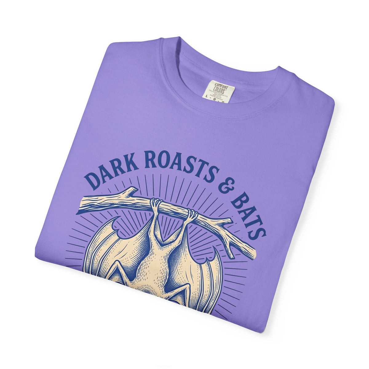 Flying Bat Coffee T-Shirt Coffee Fauna Gift Women Classic T-Shirt Coffee Drink T-Shirt Coffee Fan Wildlife Graphic T-Shirt Line Art Perch Branch