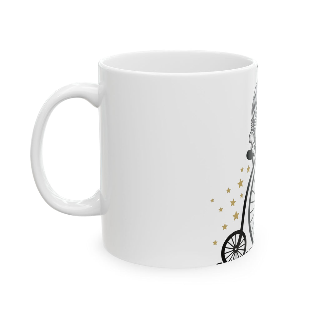Skeleton Bicycle Mug Halloween Gothic Gift Women Vintage Mug Bike Mug Horror Fan Retro Mug Dark Graphic Hand Drawn Skulls Mug