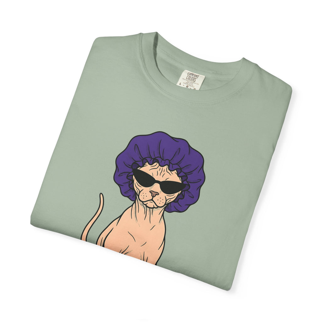 Hairless Cat T-Shirt Cat Creature Gift Women Illustration T-Shirt Sphynx T-Shirt Cat Fan Drawing T-Shirt Monster Graphic Classic Bunny Feet T-Shirt