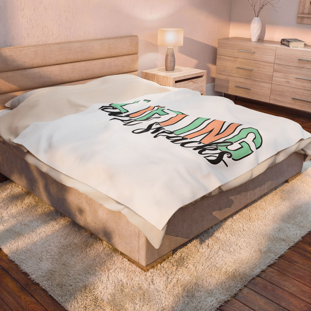 Gym Quote Blanket Sports Fitness Gift Women Playful Blanket Motivation Blanket Athlete Enthusiast Cute Blanket Workout Graphic Modern Pastel Colors