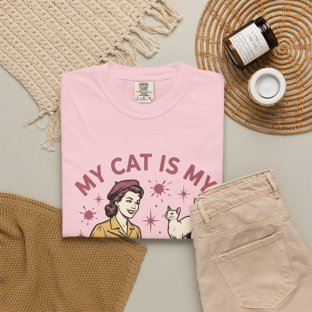 Kitty Artist T-Shirt Cat Fauna Gift Women Antique T-Shirt Cat Lady T-Shirt Feline Fan Vintage T-Shirt Wildlife Graphic Heritage Art Palette T-Shirt