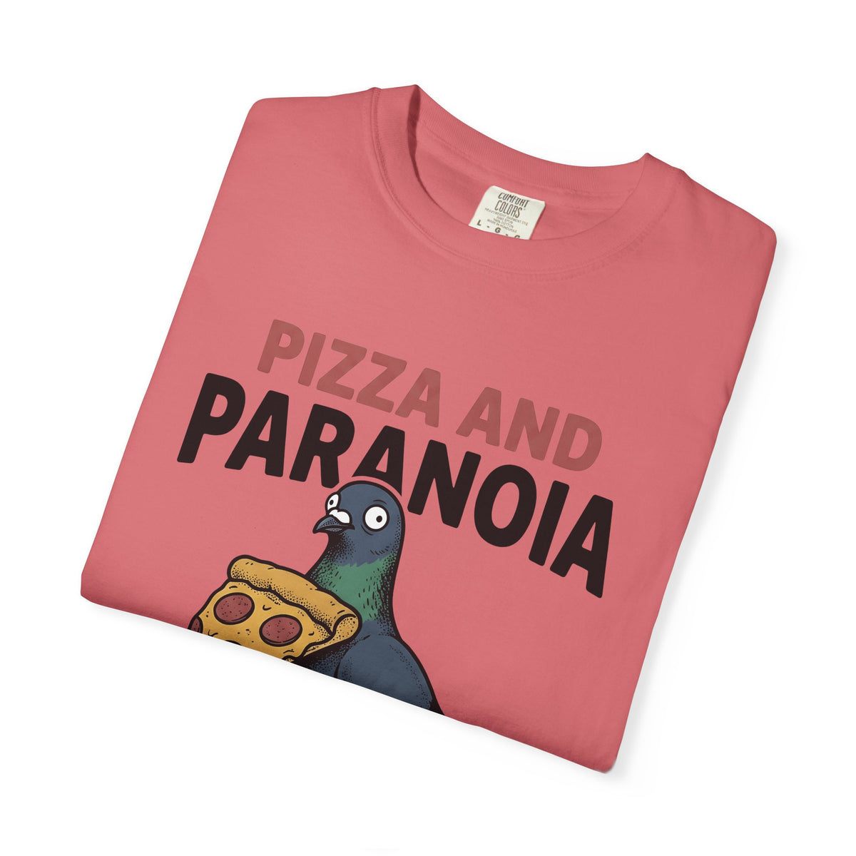 Bird Pizza T-Shirt Funny Wildlife Gift Women Animated T-Shirt Pizza T-Shirt Humor Fan Cartoon T-Shirt Animal Graphic Retro Meal T-Shirt
