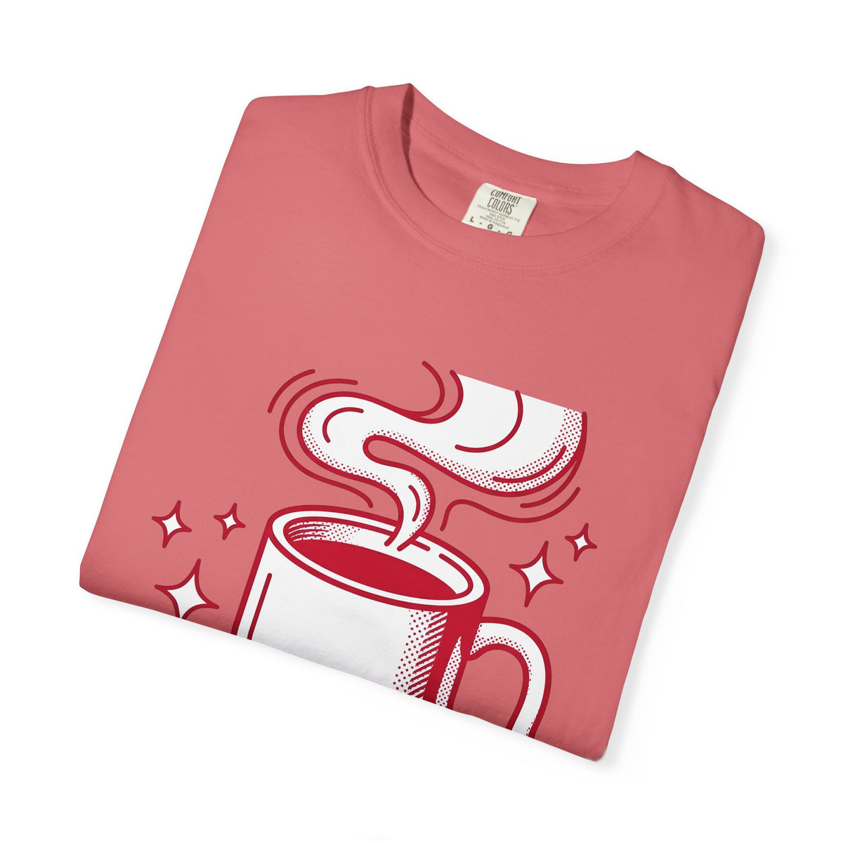 Coffee Cup T-Shirt St. Valentine's Day Coffee Gift Women Pop Art T-Shirt T-Shirt T-Shirt Valentine Fan Pop Art T-Shirt Coffee Design Retro Stars T-Shirt