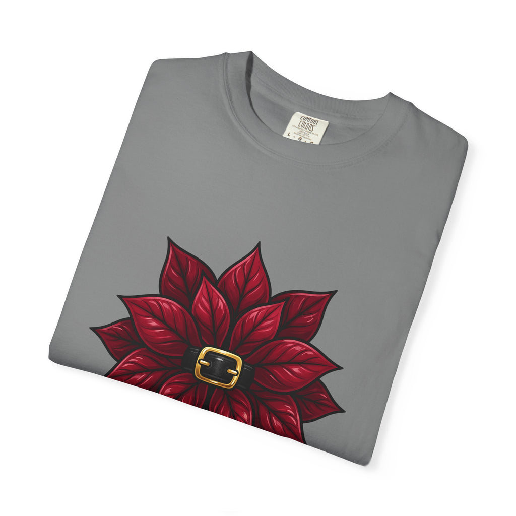 Poinsettia Flower T-Shirt Christmas Floral Gift Women Cartoon T-Shirt Christmas Flower T-Shirt Christmas Fan Comic T-Shirt Floral Graphic Bold