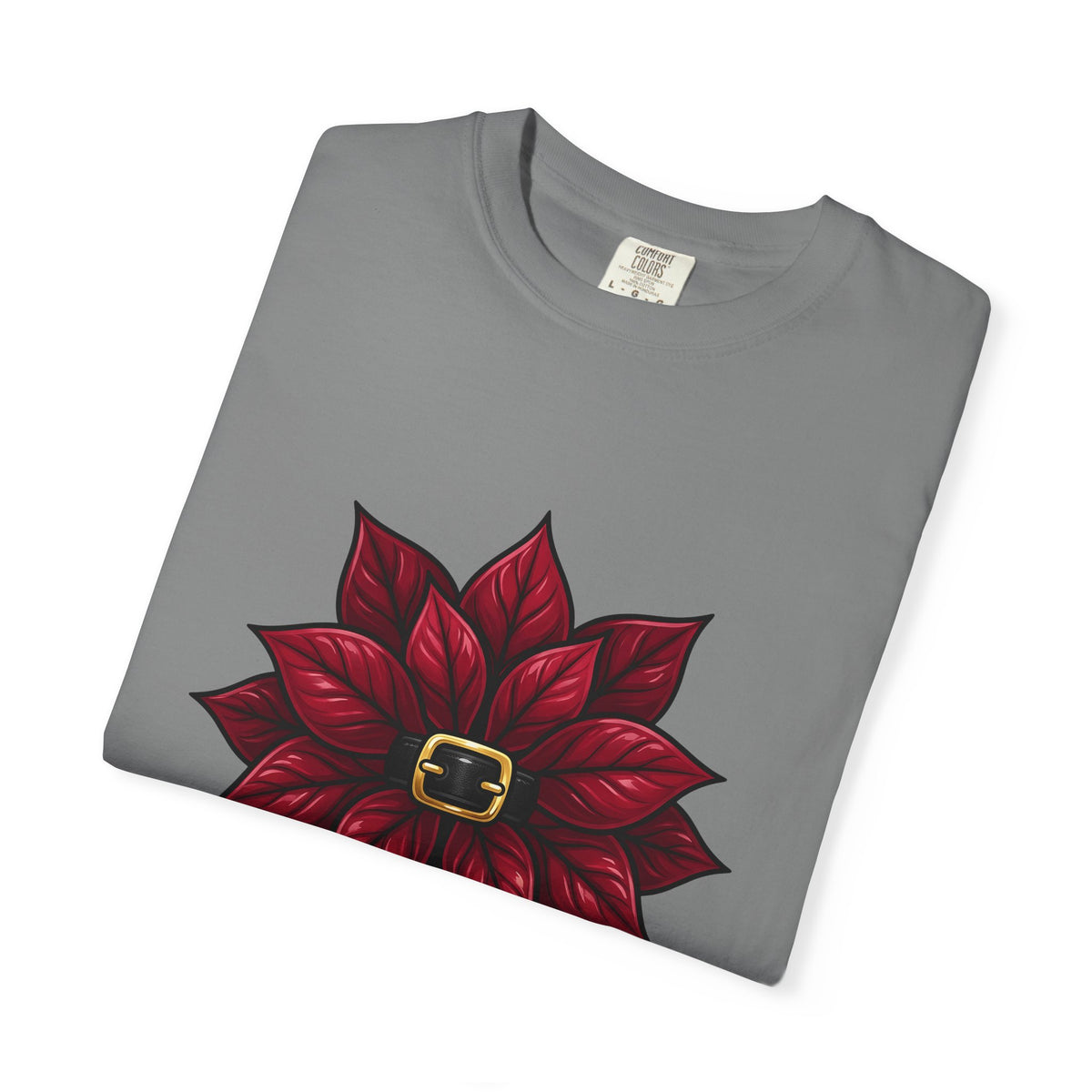 Poinsettia Flower T-Shirt Christmas Floral Gift Women Cartoon T-Shirt Christmas Flower T-Shirt Christmas Fan Comic T-Shirt Floral Graphic Bold