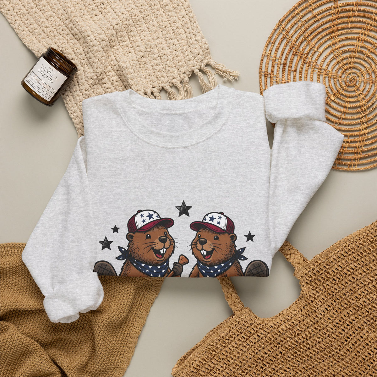 Beaver Pair Sweatshirt Funny Outdoors Gift Women Comic Sweatshirt Beaver Sweatshirt Humor Fan Cartoon Sweatshirt Adventure Graphic Retro Ice Chest Sweatshirt