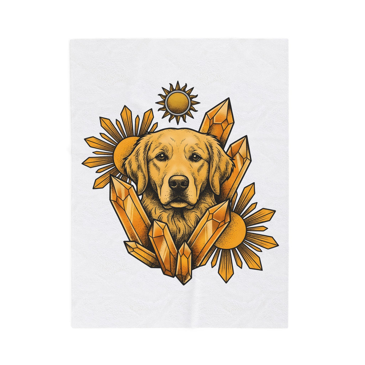 Golden Retriever Blanket Dog Sunlight Gift Women Bohemian Blanket Retriever Blanket Dog Fan Puppy Blanket Sunshine Graphic Retro Crystals Blanket