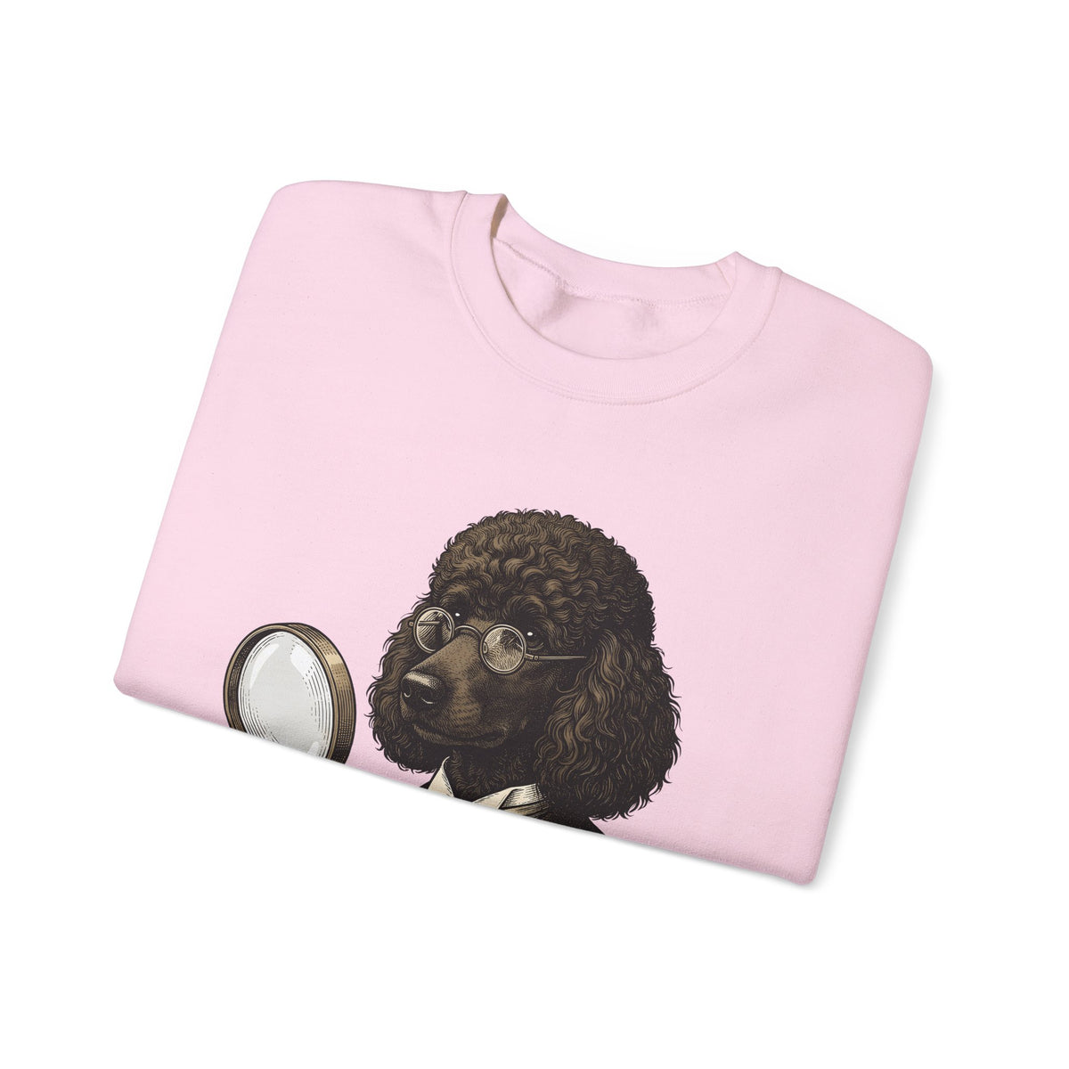 Poodle Detective Sweatshirt Dog Humor Gift Women Vintage Sweatshirt Dog Detective Sweatshirt Dog Fan Canine Comic Graphic Sweatshirt Hand Drawn Magnifying