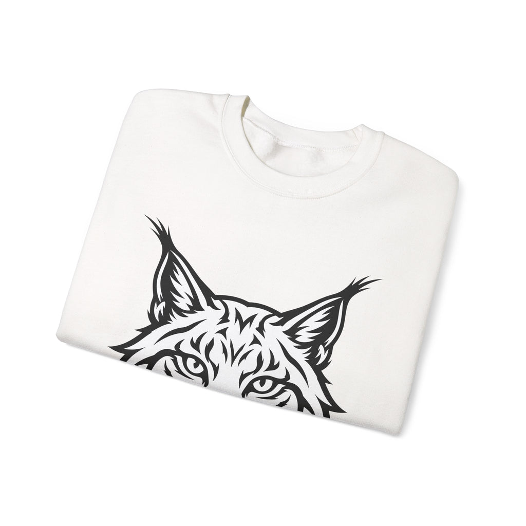 Lynx Head Sweatshirt Cat Wildlife Gift Women Bold Line Art Sweatshirt Bobcat Sweatshirt Cat Fan Line Art Sweatshirt Wildlife Graphic Tribal Wildcat Sweatshirt