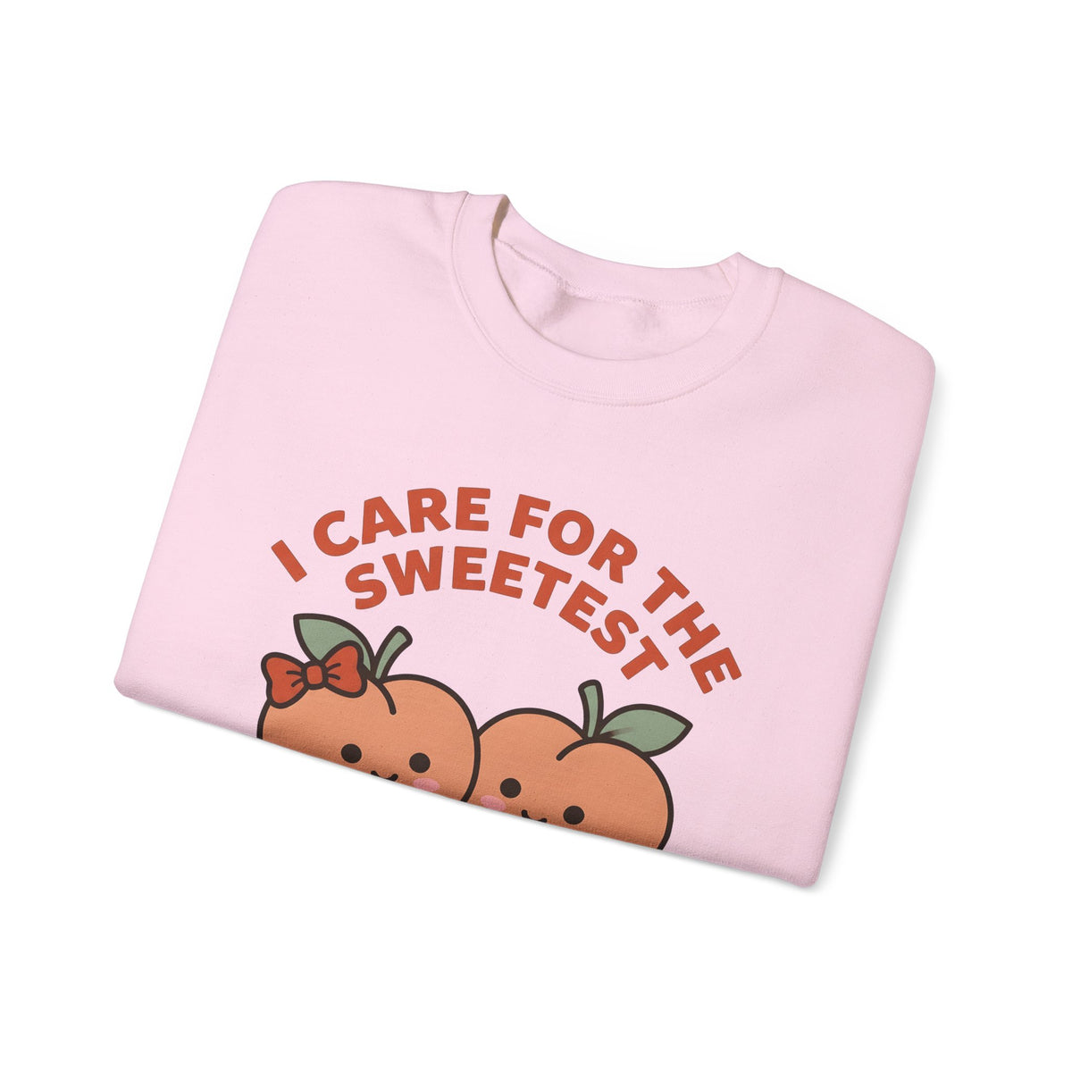 Adorable Peach Design Sweatshirt Nurses Gratitude Gift Women Chibi Sweatshirt Peach Sweatshirt Nurse Enthusiast Cartoon Sweatshirt Appreciation Graphic Comic