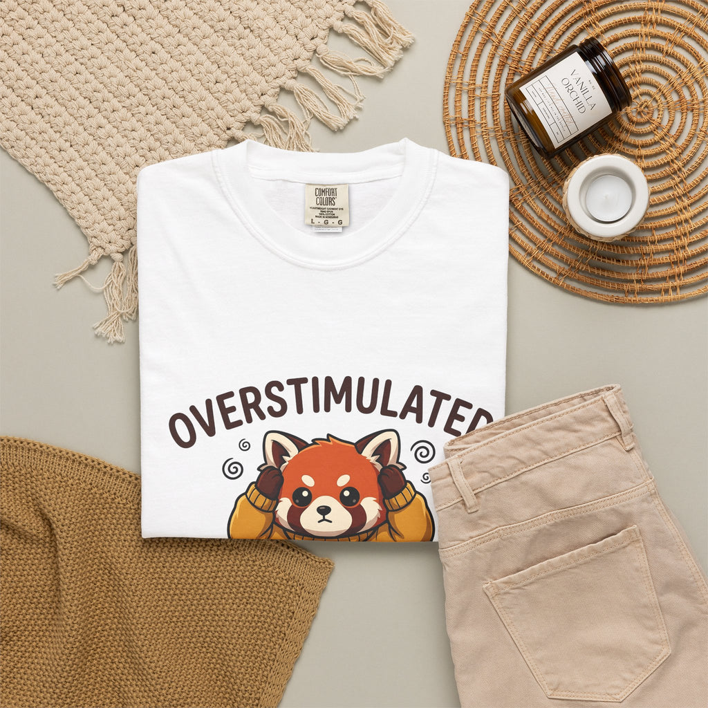 Red Panda T-Shirt Moms Anxiety Gift Women Kawaii T-Shirt Panda T-Shirt Motherhood Fan Mental Health Graphic T-Shirt Cartoon Sweater T-Shirt