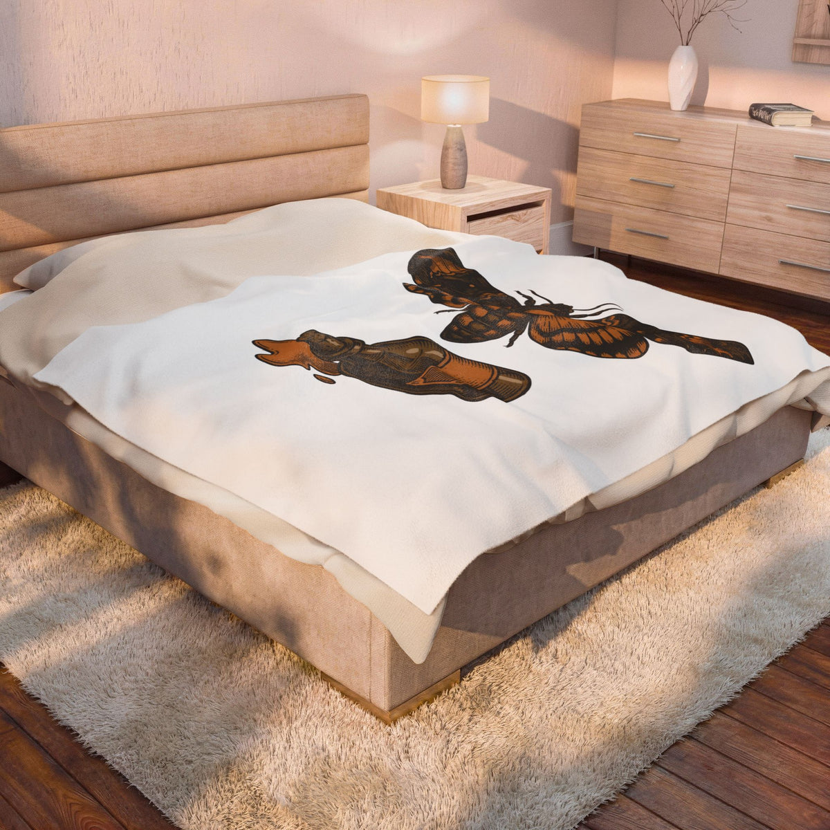 Skeleton Moth Blanket Halloween Mysticism Gift Women Retro Blanket Moth Blanket Horror Fan Gothic Blanket Occult Graphic Dark Magic Jar Blanket