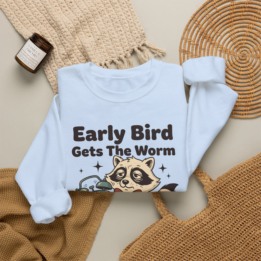 Raccoon Clock Sweatshirt Funny Animal Gift Women Cartoon Sweatshirt Clock Sweatshirt Humor Fan Comic Sweatshirt Wildlife Graphic Retro Stars Sweatshirt