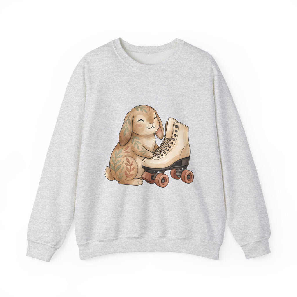Bunny Skate Sports Fauna Gift Adorable Rabbit Skate Athlete Fan Wildlife Cute Brushstroke Sweatshirt