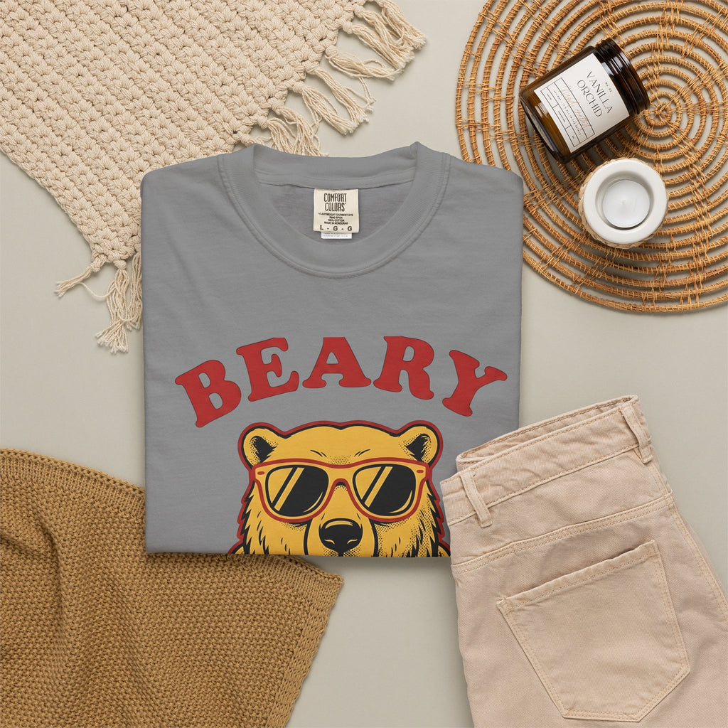 Bear Shades T-Shirt Christmas Wildlife Gift Women Comic T-Shirt Teddy T-Shirt Xmas Fan Cartoon T-Shirt Animal Graphic Retro Neck Wrap T-Shirt