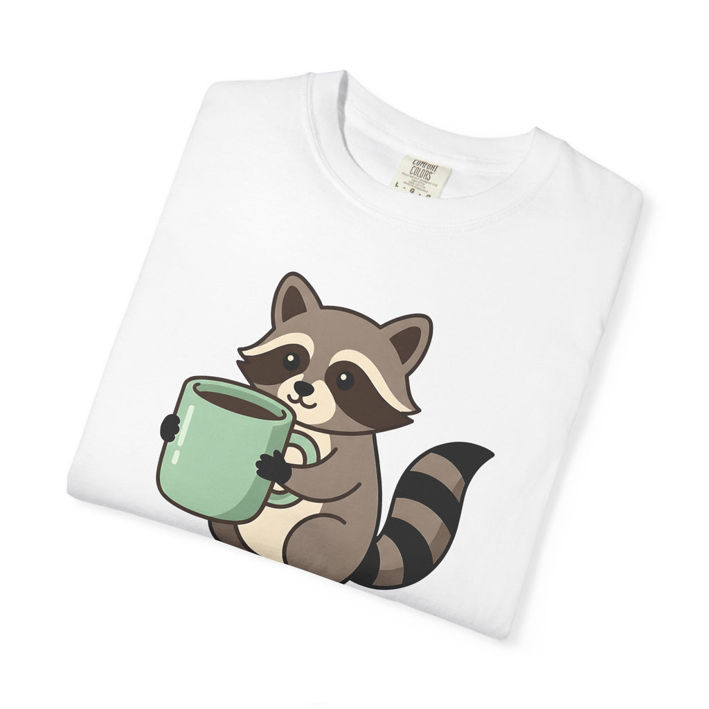 Raccoon Coffee T-Shirt Nurses Coffee Gift Women Cute T-Shirt Coffee T-Shirt Nurse Enthusiast Adorable T-Shirt Caffeinated Graphic Coffee
