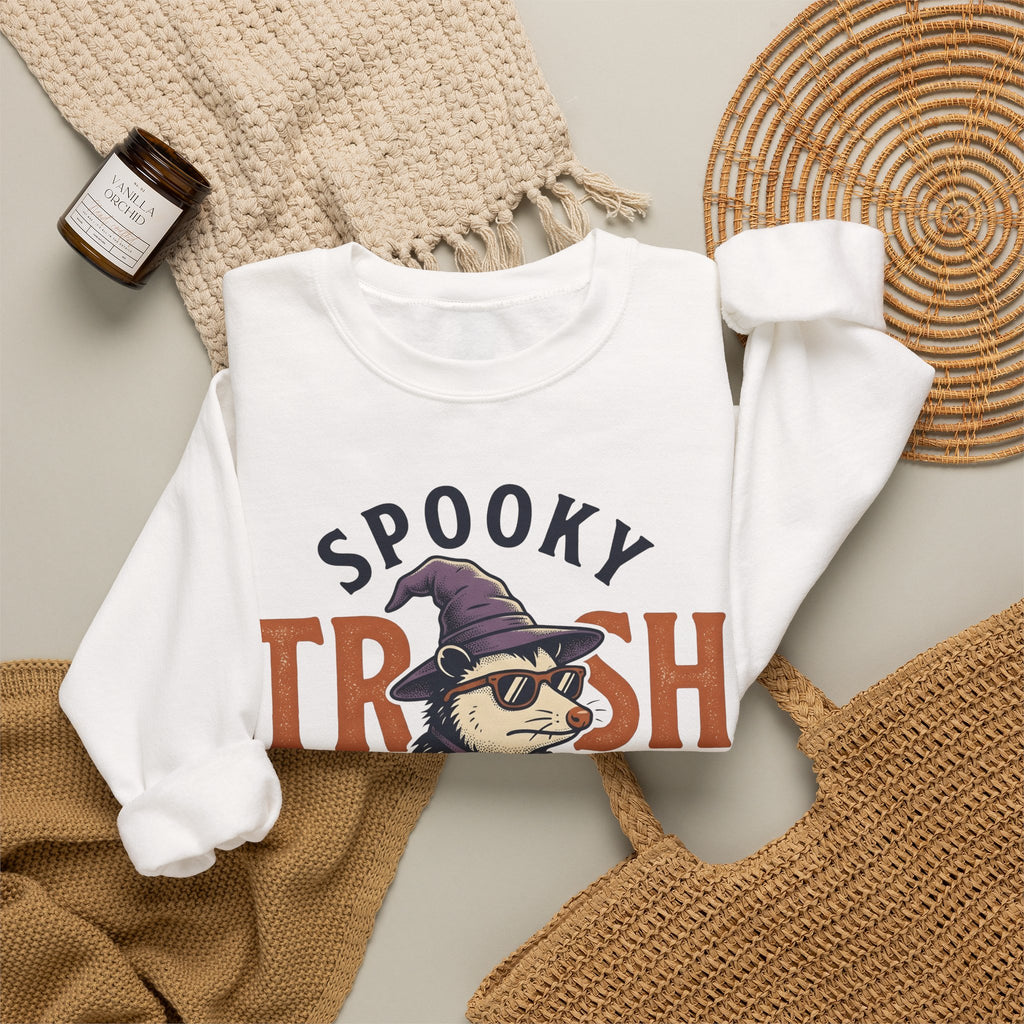 Possum Wizard Halloween Animal Gift Vintage Opossum Spooky Fan Retro Creature Hand Drawn Sweatshirt