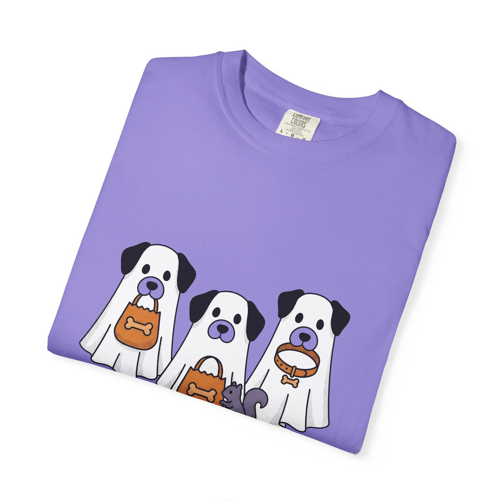 Phantom Puppies Halloween Pet Owner Gift Comic Ghost Dogs Spooky Fan Cartoon Dog Mom T-Shirt