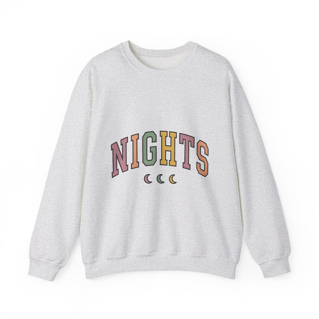 Varsity Lettering Design Sweatshirt Nurses Graveyard Shift Gift Women Pale Hues Sweatshirt Letterman Sweatshirt Nursing Enthusiast Pastel Sweatshirt Night