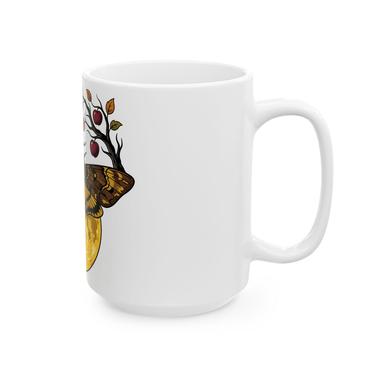 Moth Skull Mug Halloween Horror Gift Women Retro Mug Insect Mug Horror Fan Creepy Mug Macabre Graphic Sketch