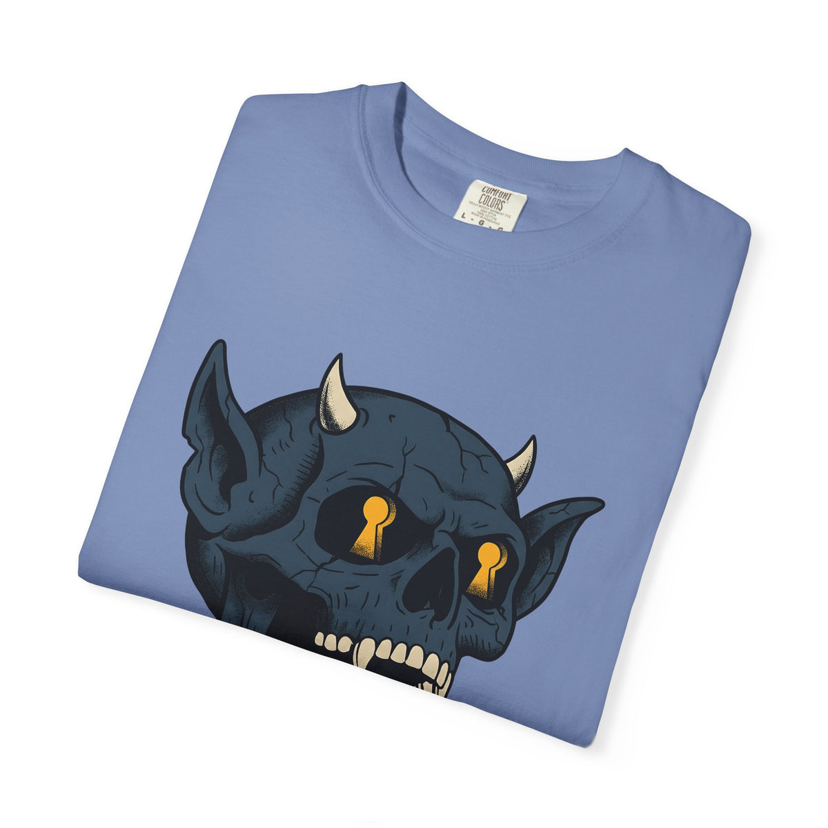 Devil Skull T-Shirt Halloween Horror Gift Women Tattoo T-Shirt Skull T-Shirt Horror Fan Scary Graphic T-Shirt Retro Teeth T-Shirt