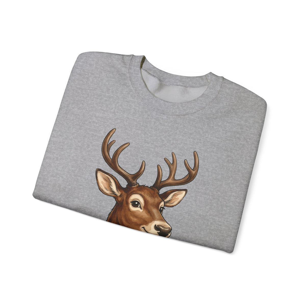 Stag Christmas Fauna Gift Cartoon Deer Xmas Fan Reindeer Hand Painted Holiday Bells Sweatshirt