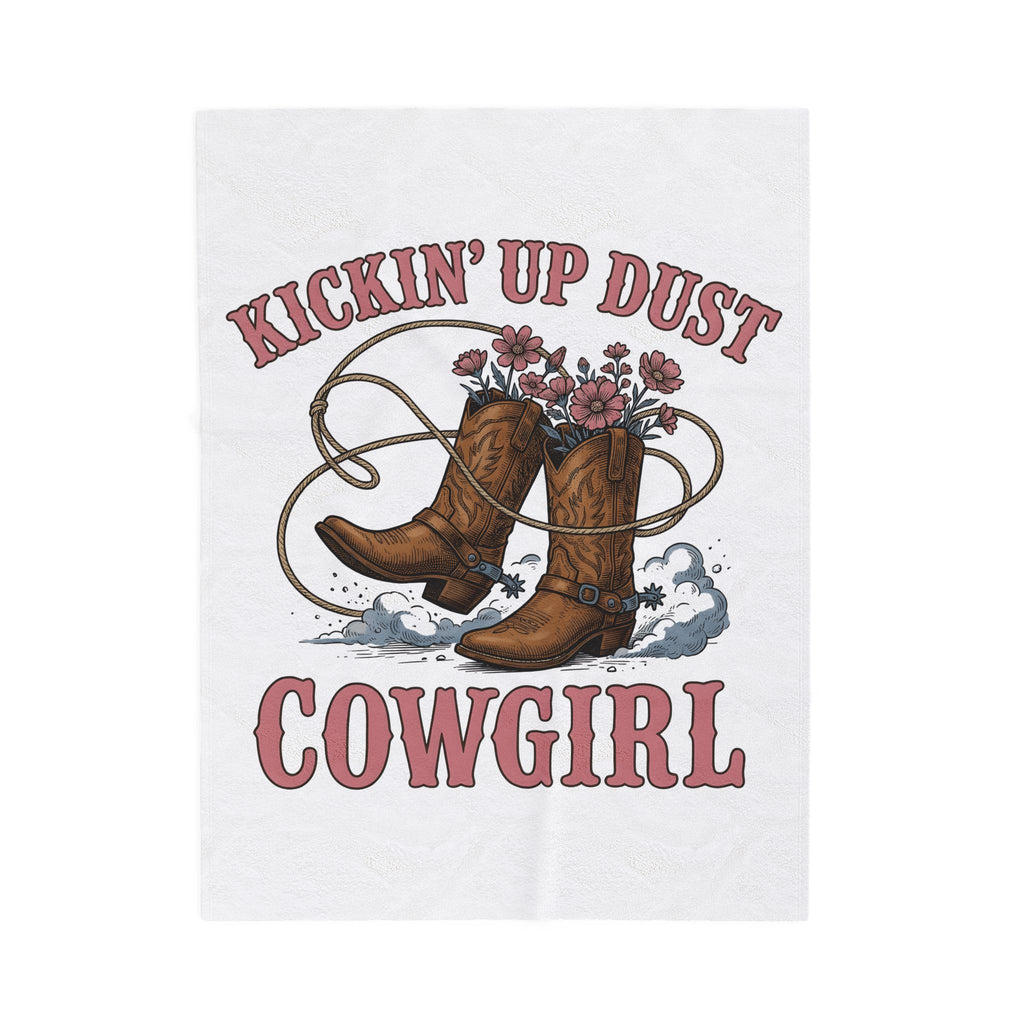 Western Boots Cowgirl Ranch Gift Retro Cowboy Boot Rodeo Fan Cowboy Boot Farm Sketch Blanket