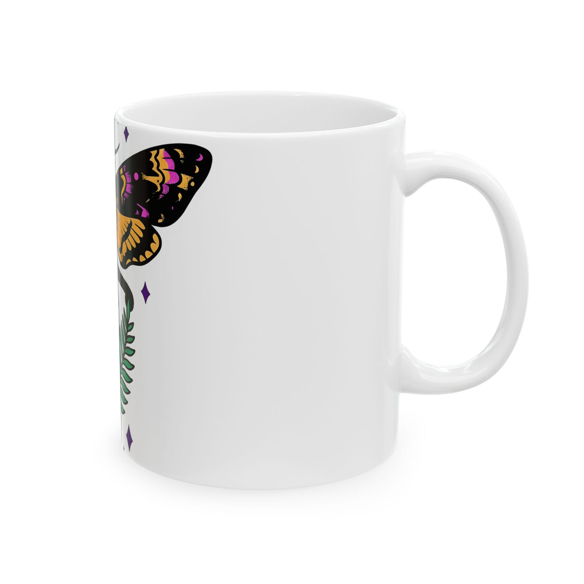Skull Moth Dagger Mug Halloween Horror Gift Women Ink Mug Dagger