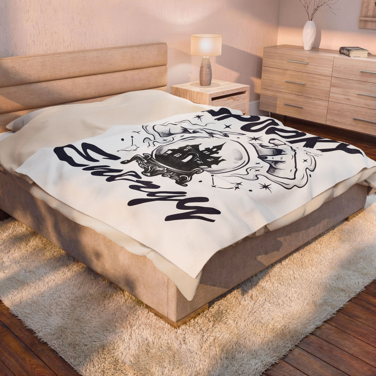 Haunted House Blanket Halloween Witchcraft Gift Women Gothic Blanket Mansion Blanket Horror Fan Dark Art Blanket Occult Graphic Vintage Crystal