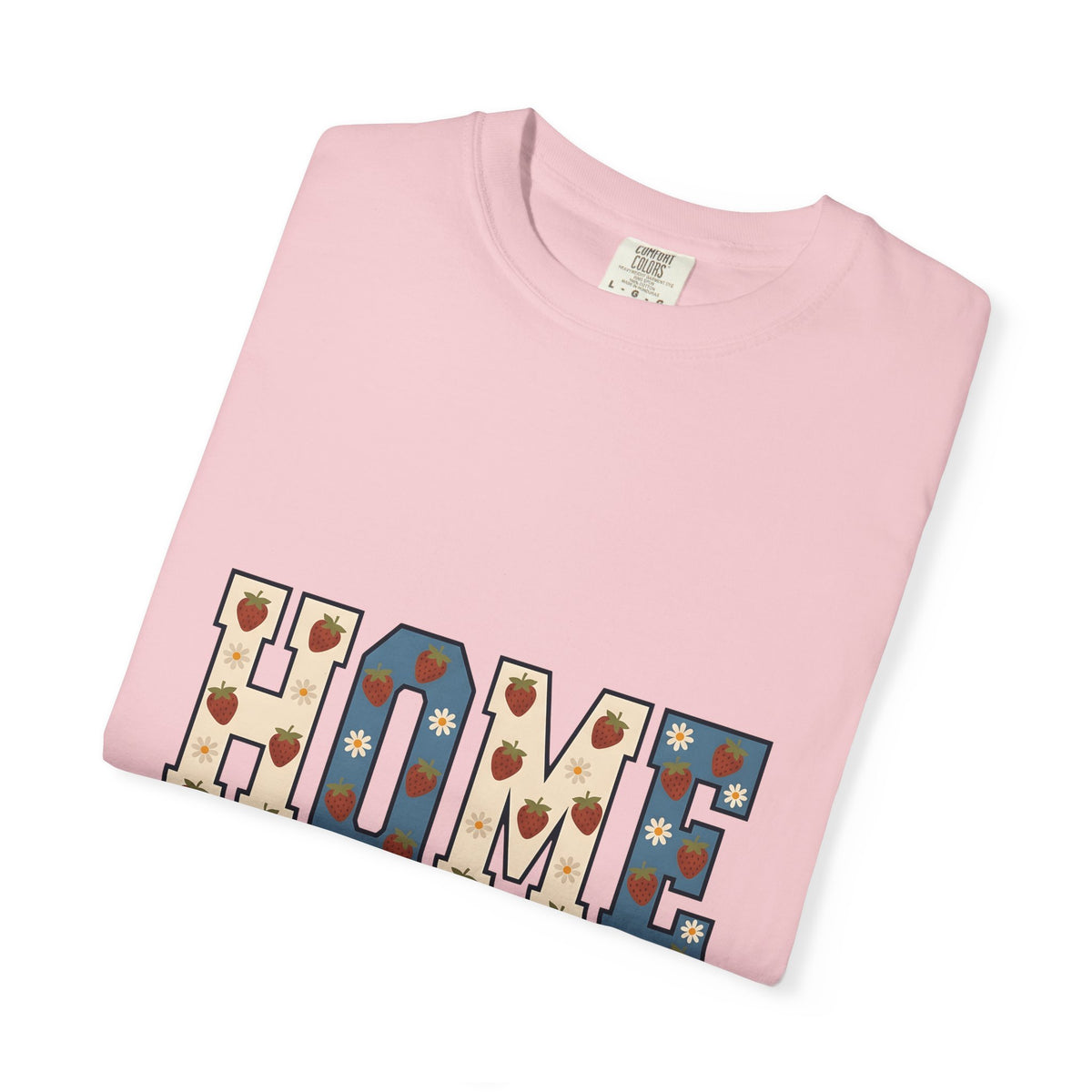 Strawberry Flower Lettering Farmhouse Farmhouse Gift Rustic Strawberry Typography Country Fan Rustic Chic T-Shirt