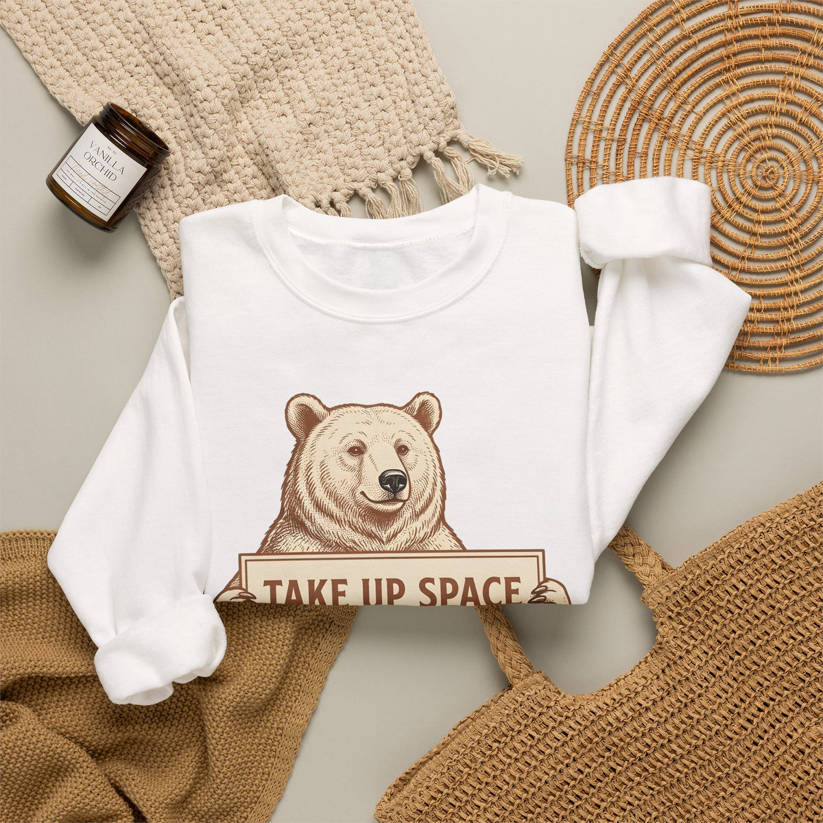 Bear Bear Animal Gift Vintage Grizzly Bear Fan Ursine Wildlife Hand Drawn Sign Sweatshirt