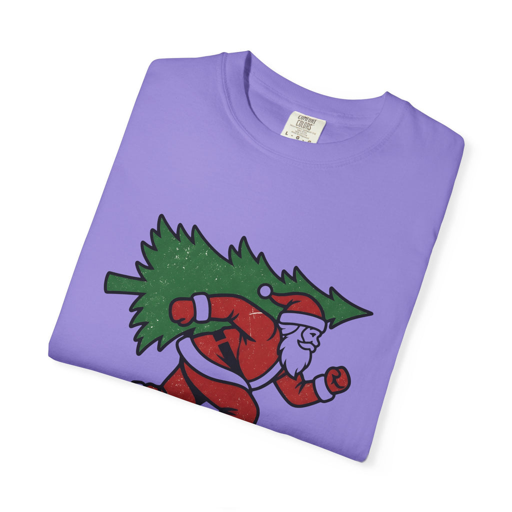 Santa Roller Skates T-Shirt Sports Christmas Gift Women Cartoon T-Shirt Kris Kringle T-Shirt Athlete Fan Toon T-Shirt Holiday Graphic Vintage