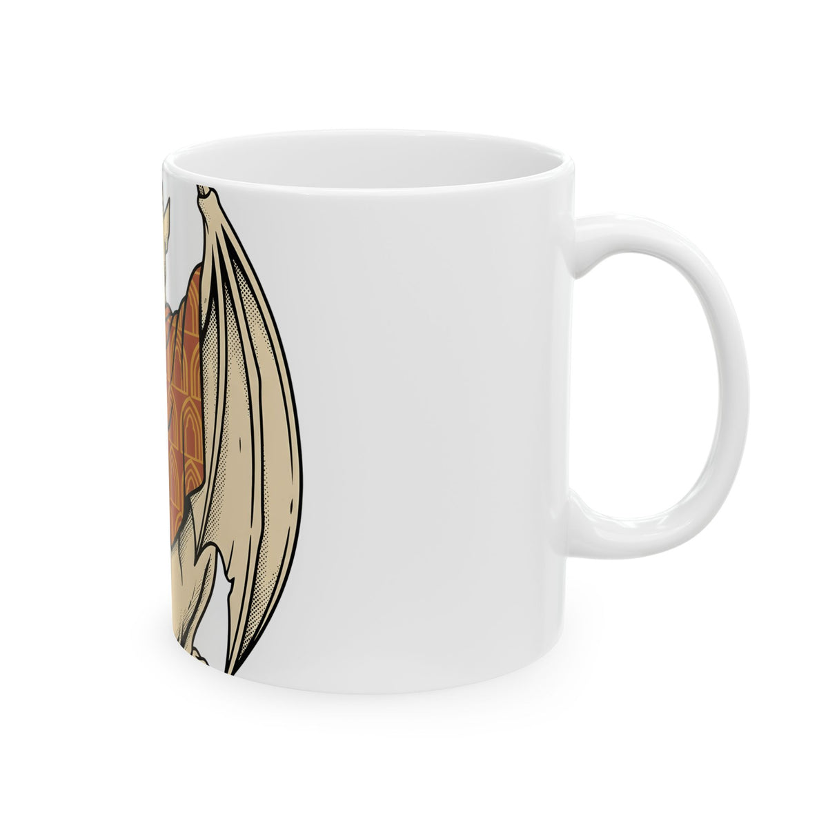 Bat Sculpture Mug Halloween Ghost Gift Women Mysterious Mug Statue Mug Horror Fan Dark Art Mug Specter Graphic Classic Night Bird