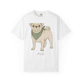 Pug Dog T-Shirt Dog Pets Gift Women Hand Drawn T-Shirt Puggle T-Shirt Dog Fan Mop Dog Graphic Pet Design Illustration Minimalist Bandana T-Shirt
