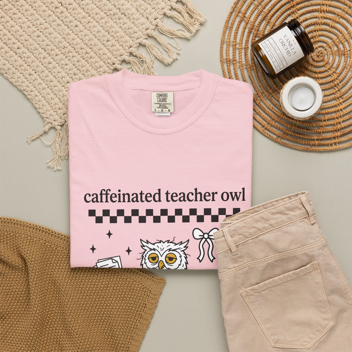 Coffee Owl T-Shirt Teacher Pets Gift Women Kawaii T-Shirt Owl T-Shirt Educator Enthusiast Cute T-Shirt Animal Graphic Hand Drawn Twinkles T-Shirt