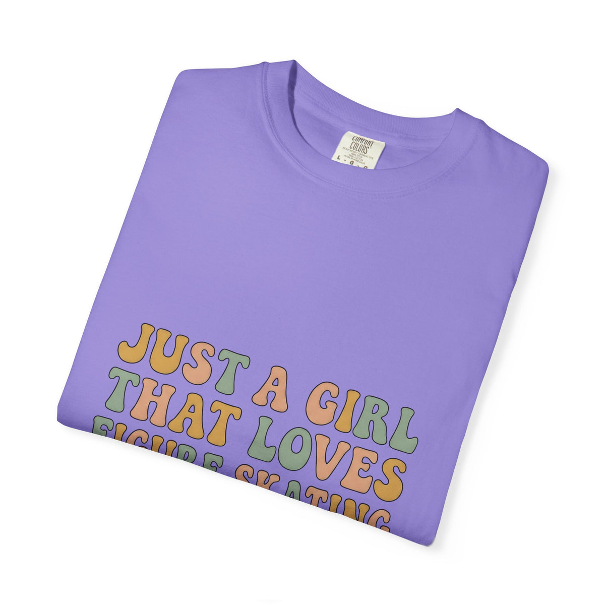 Classic Fun Font T-Shirt Figure Skating Sport Gift Women Cheerful T-Shirt Typography T-Shirt Skater Enthusiast Happy T-Shirt Athletic Graphic