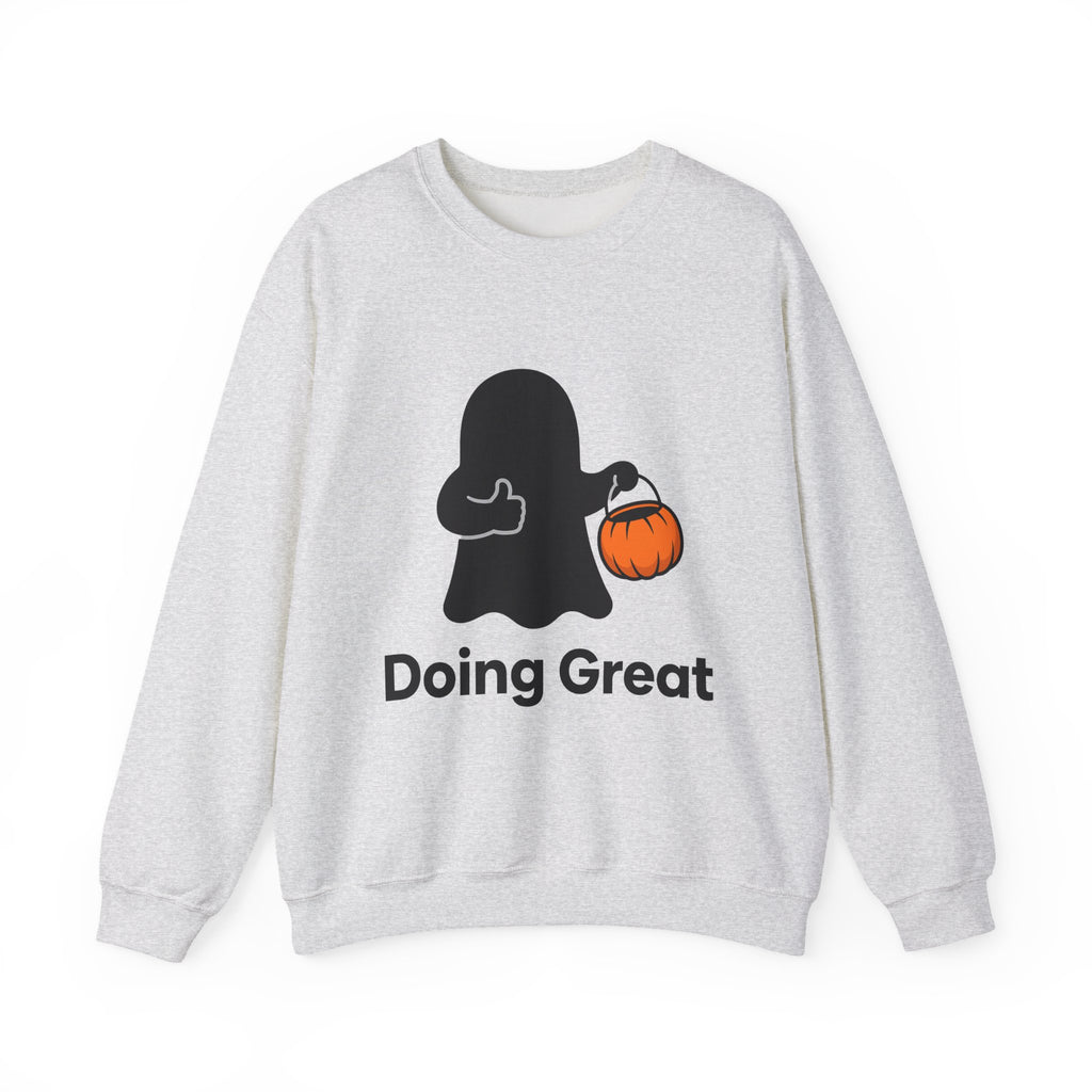 Ghost Halloween Satire Gift Specter Horror Fan Spooky Parody Plain Halloween Sweatshirt