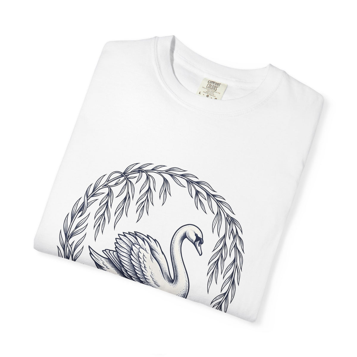Swan Drawing T-Shirt Animal Environment Gift Women Cartoon T-Shirt Duck T-Shirt Wildlife Fan Waterfowl T-Shirt Eco Graphic Rustic Lake Bloom T-Shirt