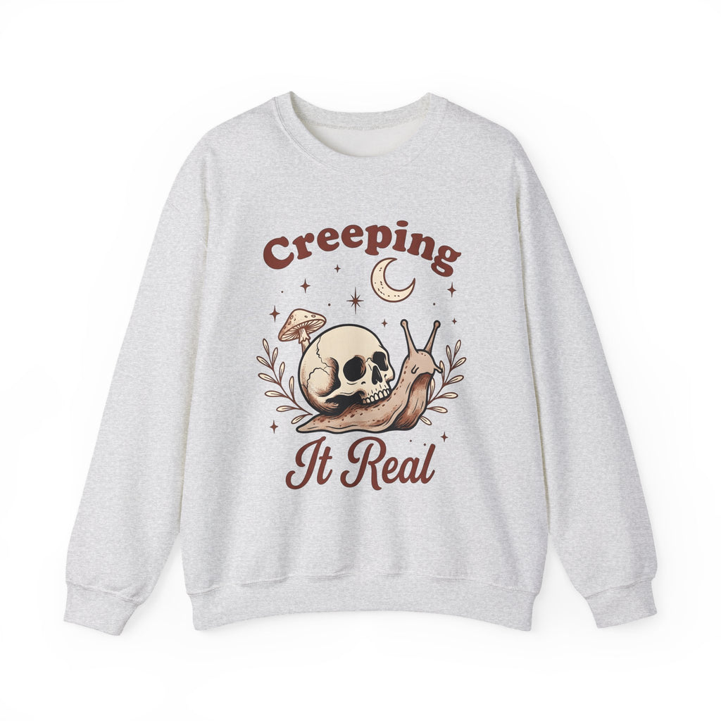 Skeleton Snail Sweatshirt Halloween Horror Gift Women Retro Sweatshirt Snail Sweatshirt Horror Fan Creepy Graphic Sweatshirt Sketch Toadstool Sweatshirt