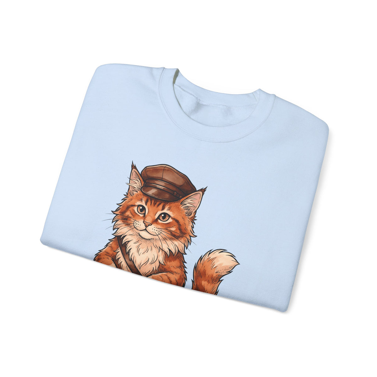 Postal Cat Sweatshirt Cat Pet Gift Women Sketch Sweatshirt Mailcat Sweatshirt Cat Fan Feline Sweatshirt Animal Graphic Retro Letter Sweatshirt