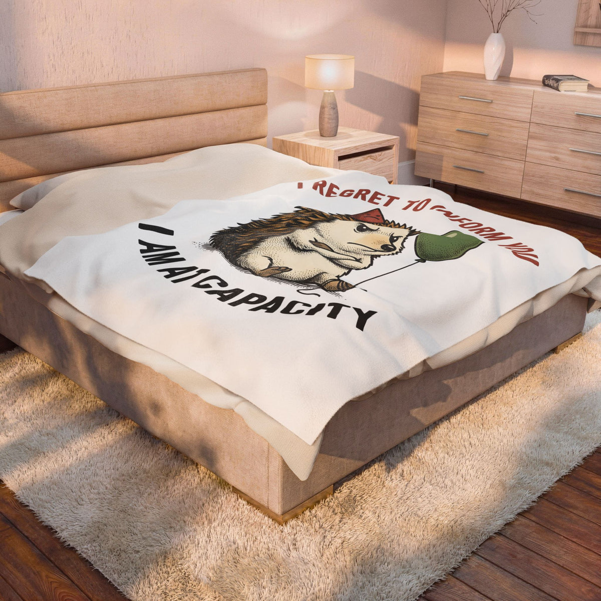 Hedgehog Art Blanket Funny Creatures Gift Women Whimsical Blanket Porcupine Blanket Humor Fan Cartoon Blanket Animal Graphic Sketch Balloon Blanket