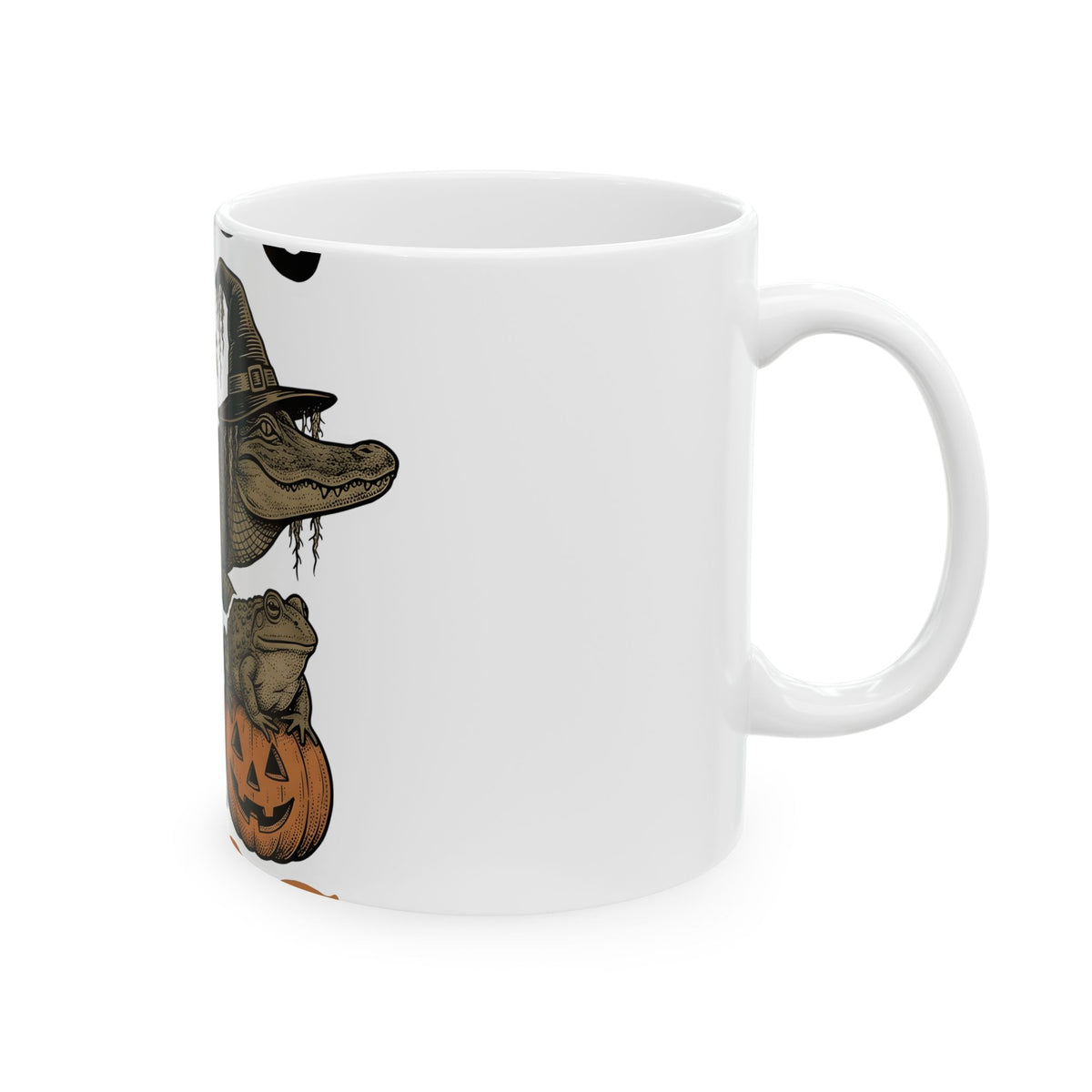 Alligator Frog Pumpkin Mug Halloween Animal Gift Women Vintage Mug Toad Mug Horror Fan Retro Mug Creature