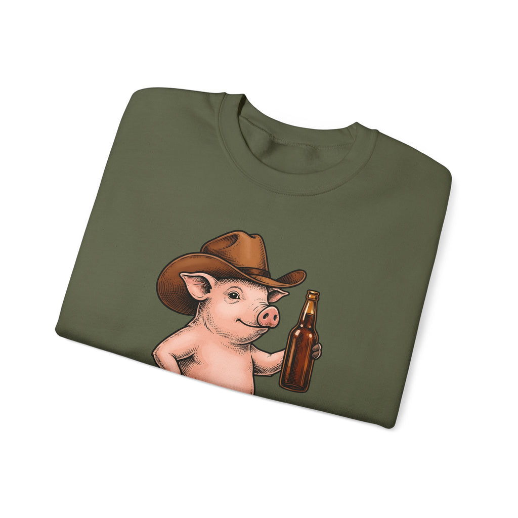 Western Pig Cowgirl Country Gift Cartoon Swine Rodeo Fan Rustic Old School Sweatshirt