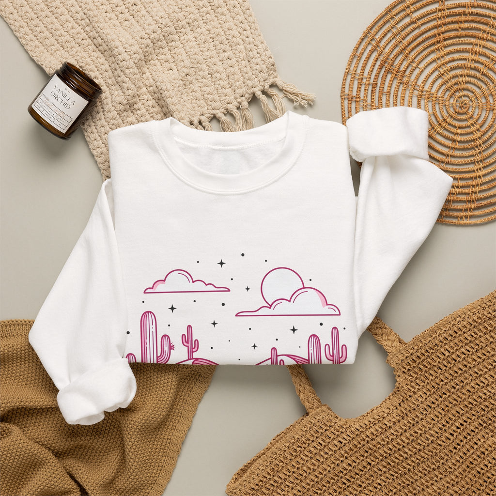 Desert Plant Desert Wilderness Gift Modern Cactus Desert Fan Succulent Wilderness Line Sweatshirt